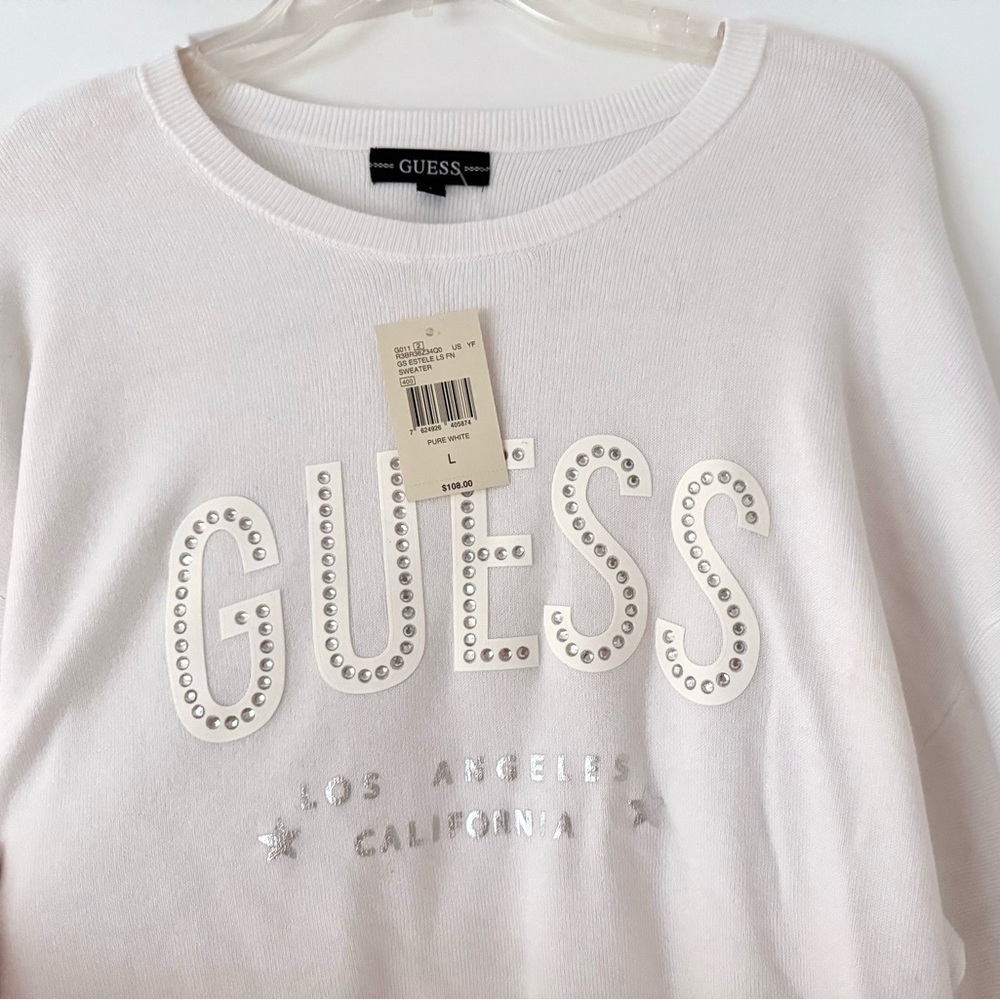 Guess Estele White Sweater, NWT Size Large - Picture 2 of 5